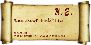 Mauszkopf Emília névjegykártya